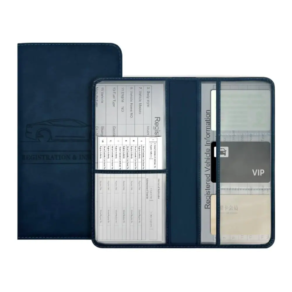 PU Leather Car Registration Insurance Card Holder Driver's License Cover Auto Documents Storage Wallet