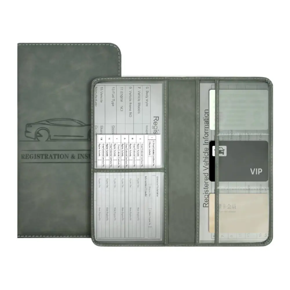 PU Leather Car Registration Insurance Card Holder Driver's License Cover Auto Documents Storage Wallet