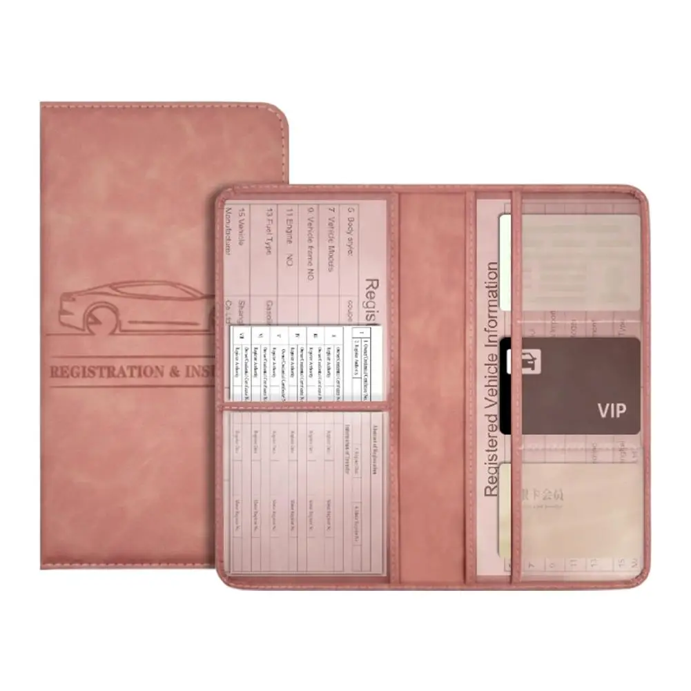 PU Leather Car Registration Insurance Card Holder Driver's License Cover Auto Documents Storage Wallet
