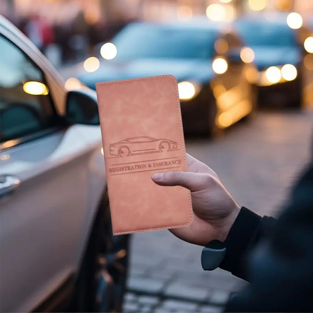 PU Leather Car Registration Insurance Card Holder Driver's License Cover Auto Documents Storage Wallet