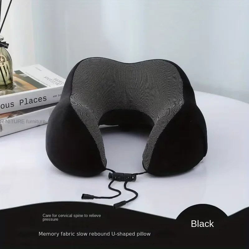 Massage U Shaped Memory Foam Neck Pillow Ergonomic Cervical Support Soft Travel Pillow for Airplane Car Road Trip Rest