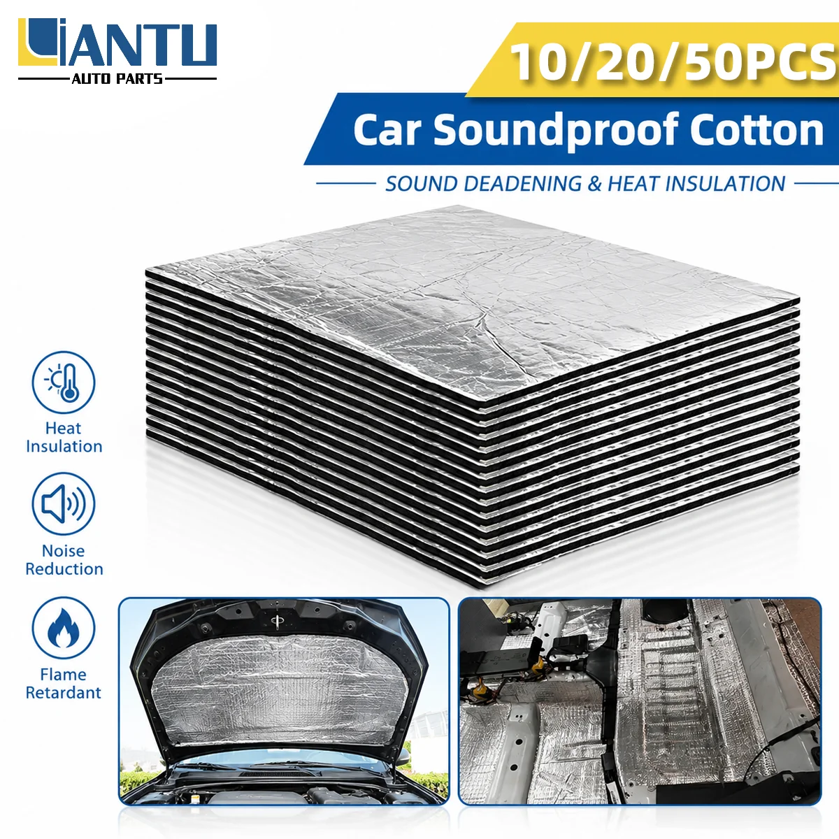10/20/50pcs 5mm Car Door Engine Hood Insulation Self-Adhesive Pad Insulation Cotton Insulation Noise Reduction