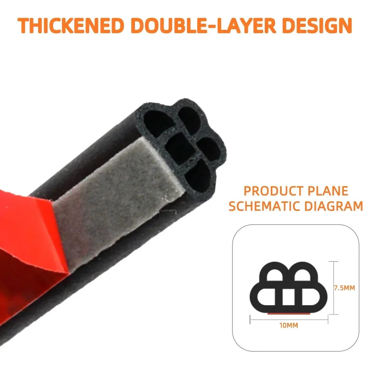 Car Rubber Door Sealing Car Door Hood Trunk Seal Strip 5/10/20meters Universal Noise Insulate Car Door Seal Strip Rubber Sealing