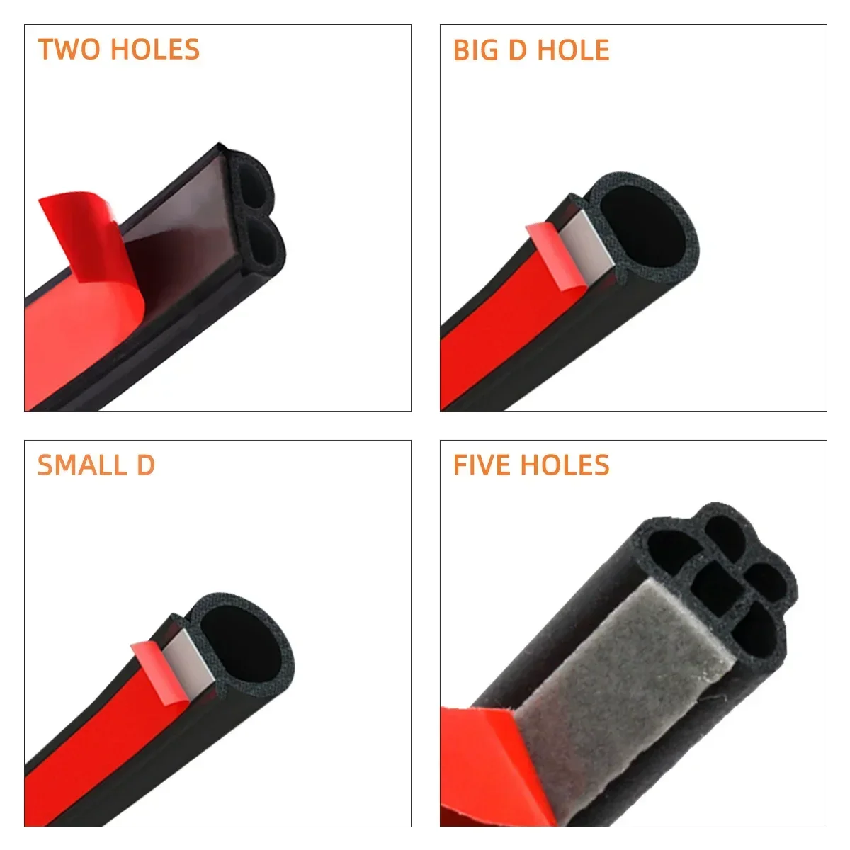Car Rubber Door Sealing Car Door Hood Trunk Seal Strip 5/10/20meters Universal Noise Insulate Car Door Seal Strip Rubber Sealing