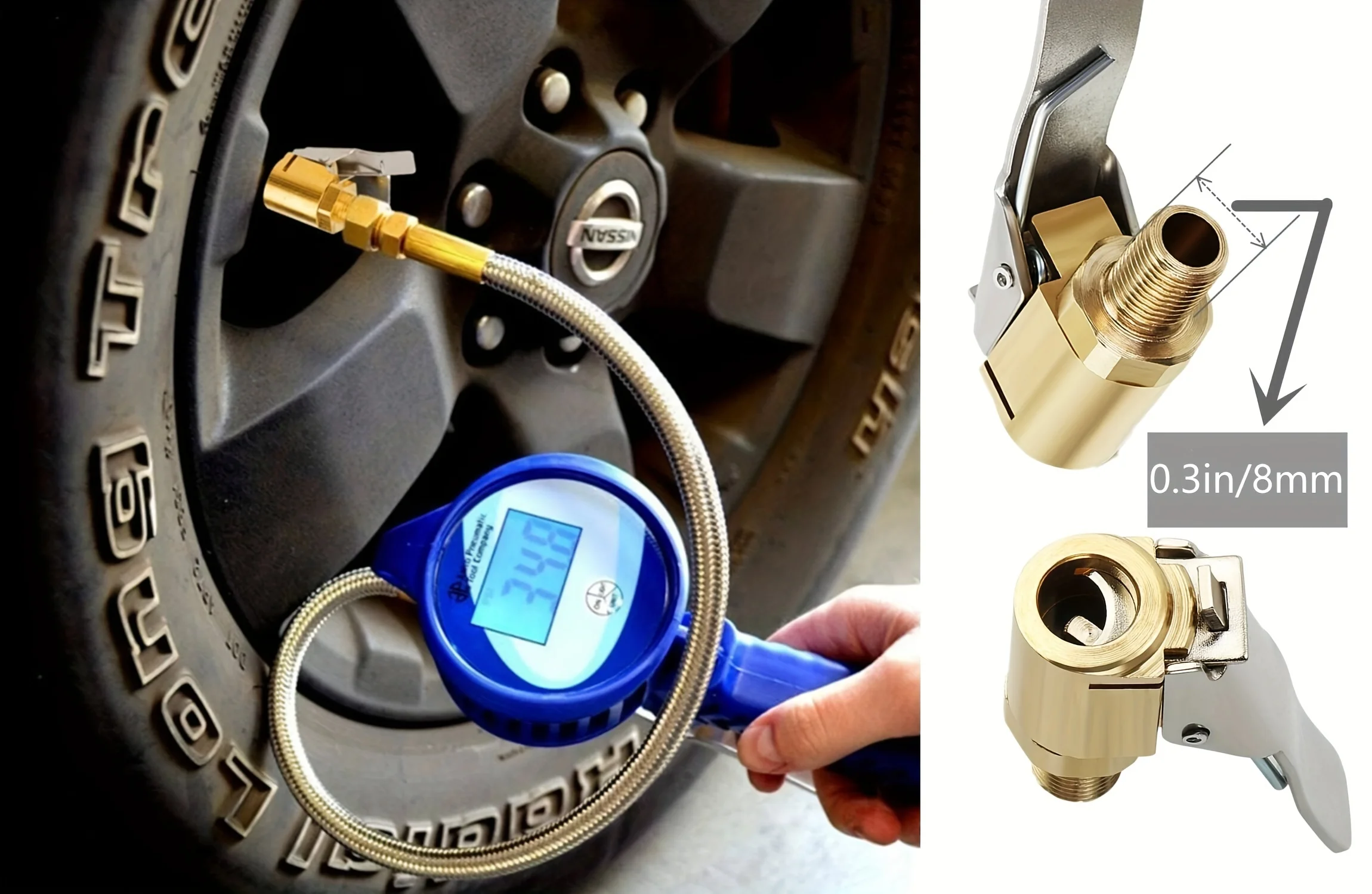 Universal Brass Locking Tyre Air Chuck Clip Adapter Automotive Grade Quick Inflation for Car Motorcycle Bike Accessories