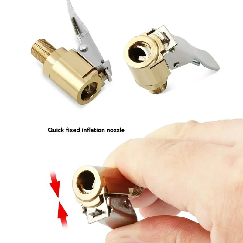Universal Brass Locking Tyre Air Chuck Clip Adapter Automotive Grade Quick Inflation for Car Motorcycle Bike Accessories