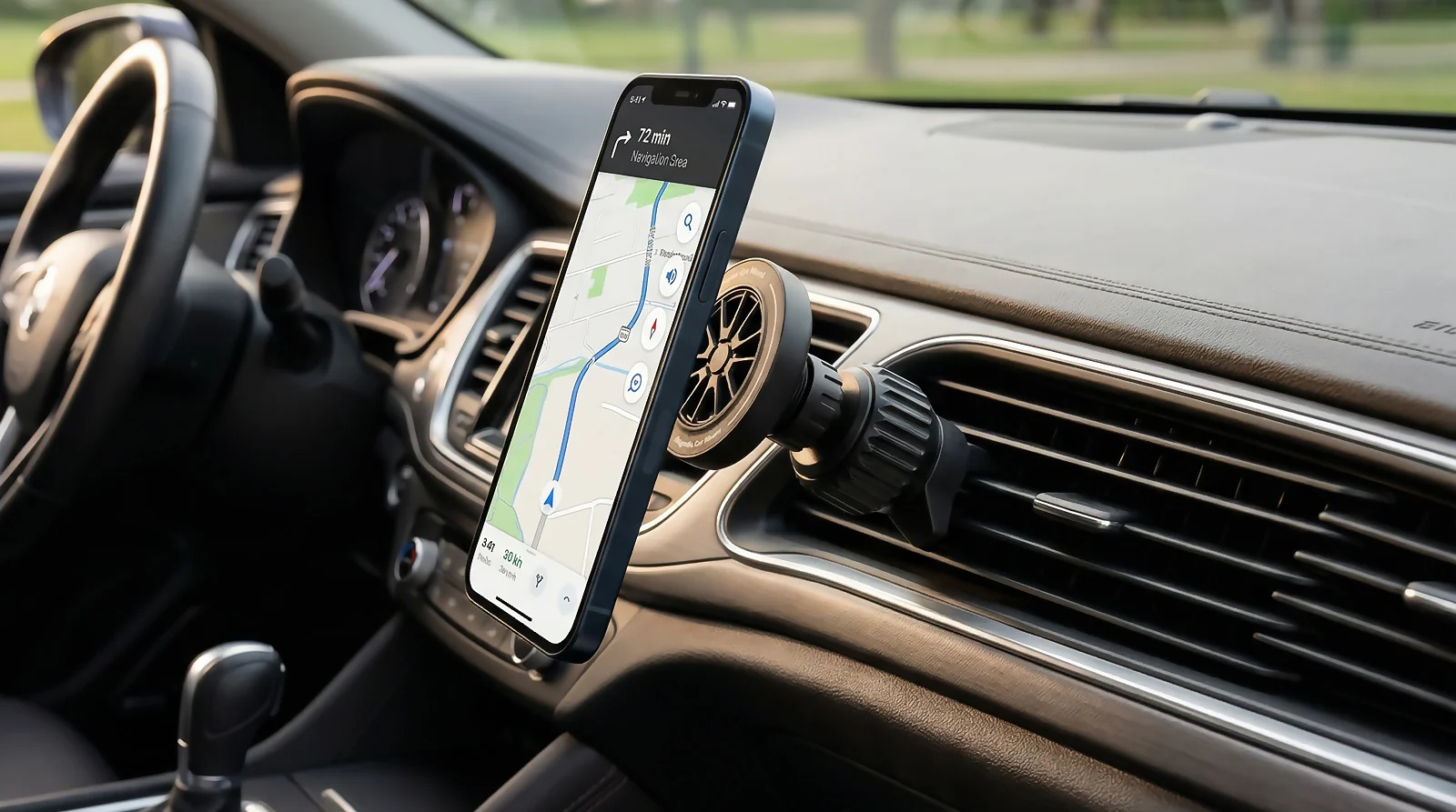 Custom Fit for Volkswagen Golf 8 MK8 2021-2024 Magnetic Phone Mount Airflow Cooling Phone Holder 360° Swivel Phone Holder Base