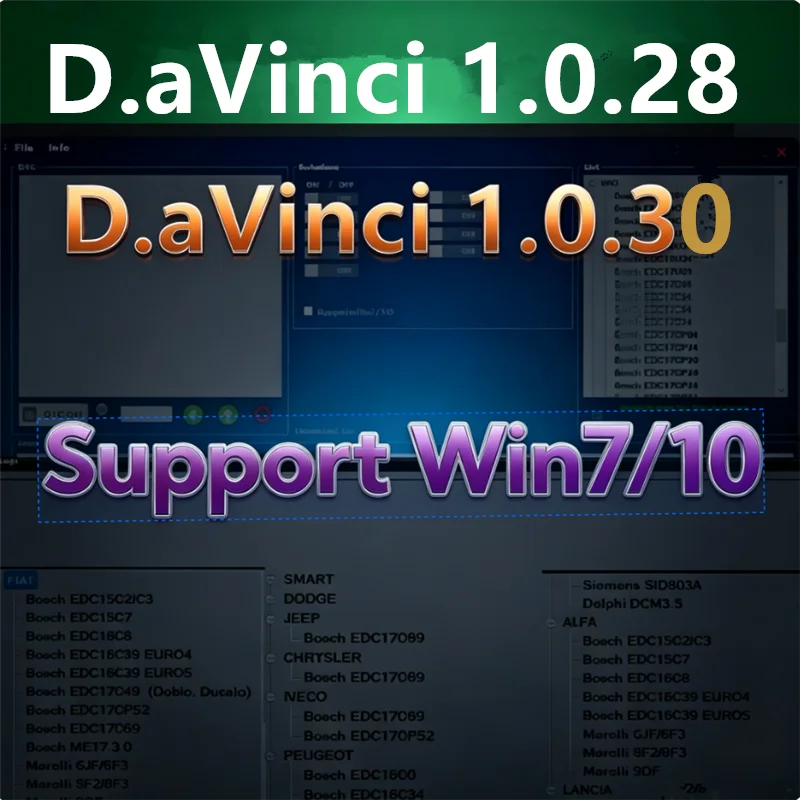 2026 Davinci 1.0.37 Software Support Win 7/10 D.avi-n-ci 1.0.30 Work on K.ESS/K.TAG Repair Software Activate Repair
