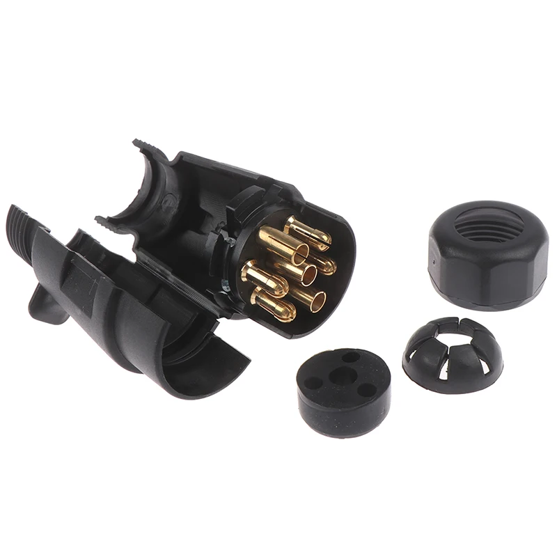 12V 7 Way Round Standard European Car Plug Connector 7 Pin Socket Plugs Trailers