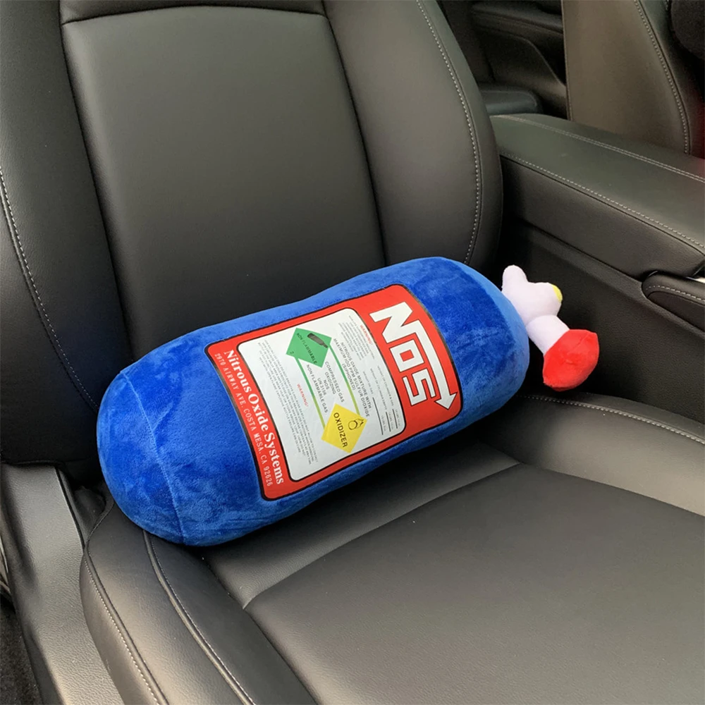New Car Neck Pillow Car Headrest for Driver Front Passenger Seat NOS Bottle Pillow Car Decor Headrest Cushion Plush Pillow