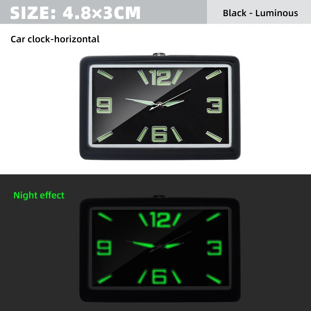 Auto Fashion Car Air Conditioning Vent Electronic Quartz Clock Square Vertical Car Clock Car Luminous Electronic Clock