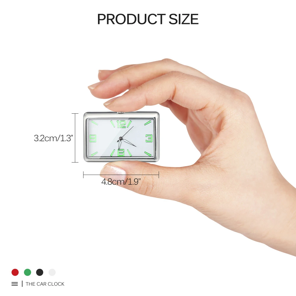 Auto Fashion Car Air Conditioning Vent Electronic Quartz Clock Square Vertical Car Clock Car Luminous Electronic Clock