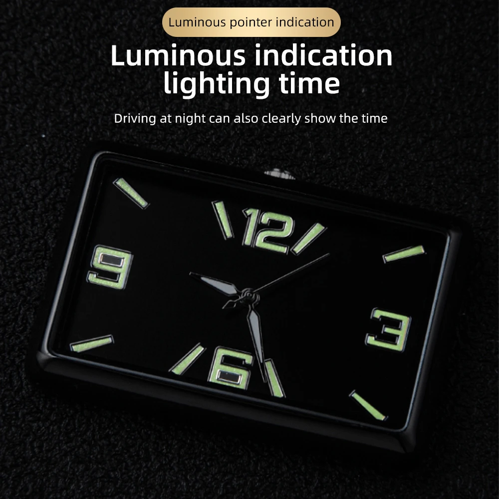 Auto Fashion Car Air Conditioning Vent Electronic Quartz Clock Square Vertical Car Clock Car Luminous Electronic Clock