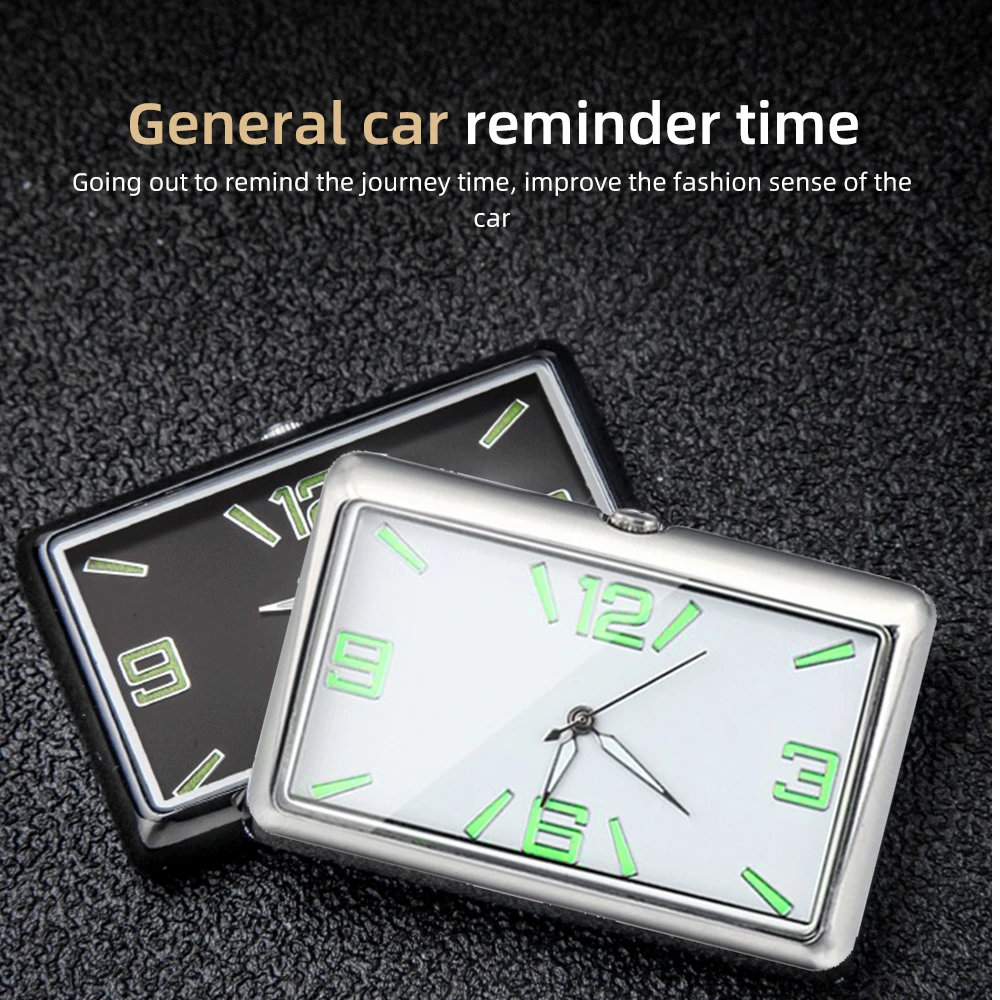 Auto Fashion Car Air Conditioning Vent Electronic Quartz Clock Square Vertical Car Clock Car Luminous Electronic Clock