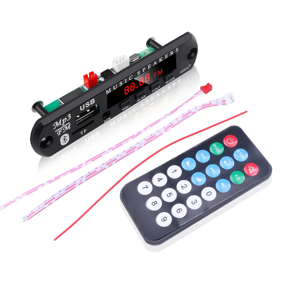 KEBIDU 9V 12V Car Radio Stereo MP3 WMA Decoder Board Audio Module USB TF Radio Bluetooth Wireless MP3 Player With Remote Control