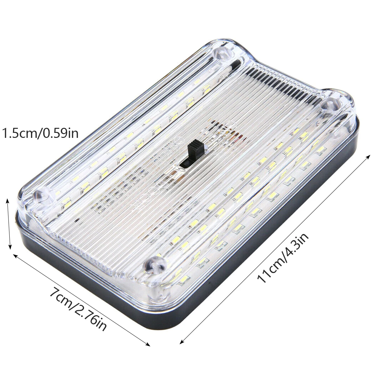 36 LED Car White Rectangular Lights 12V Vehicle Ceiling LED Lighting Lamp Auto Dome Reading Light with On/Off Switch Trunk Lamp