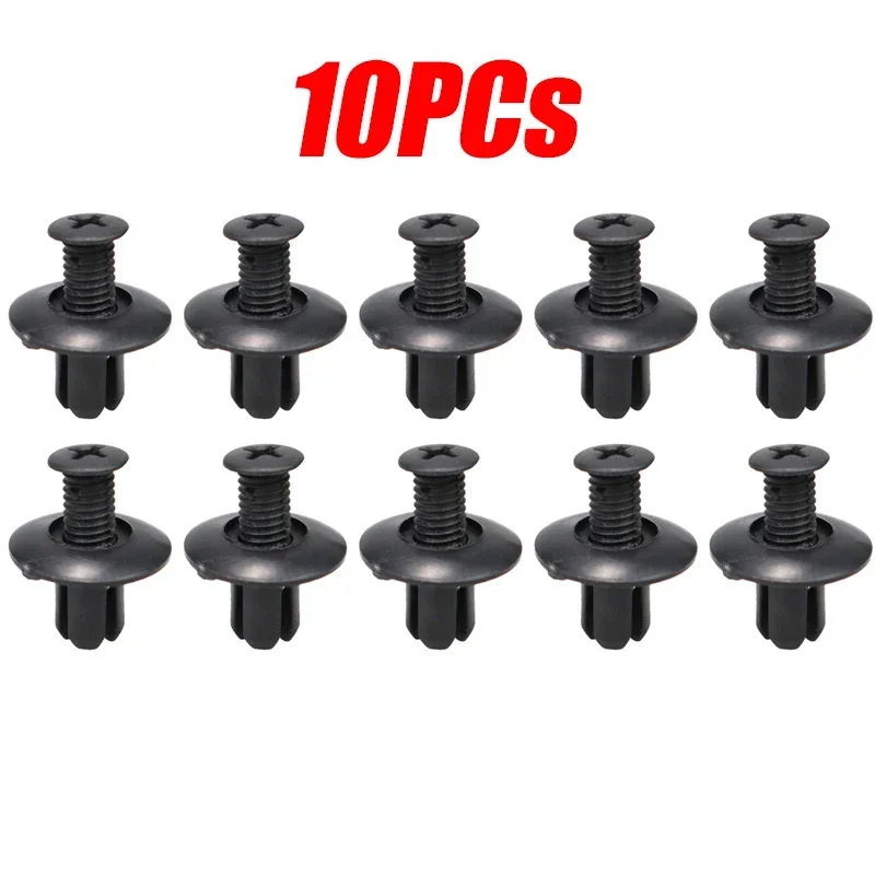 50pcs Car Hole Plastic Rivets Fastener Push Clip Black Auto Vehicle Door Trim Panel Retainer Fastener Clips for Toyota Audi