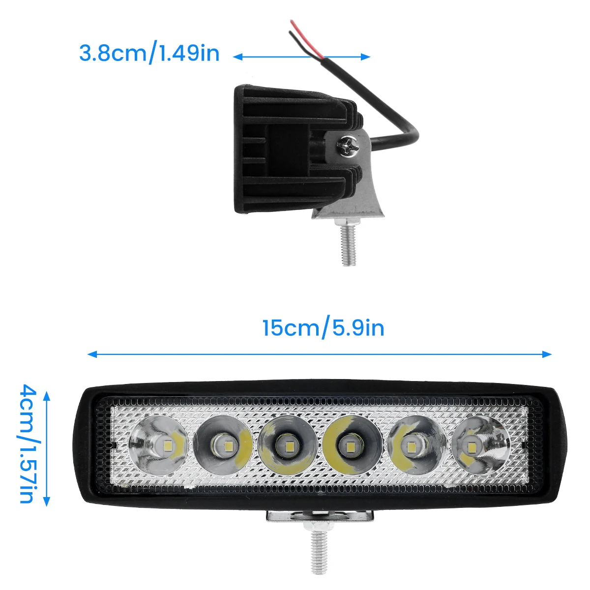 12V Car LED Light Bar 18W 6000K Super Bright Car LED Work Light IP67 Flood Spot Light White Off Road Head light Driving Lights