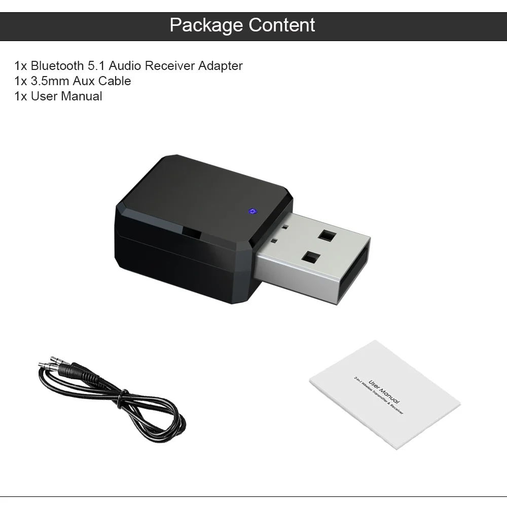 Bluetooth 5.0 Car Kit Wireless Music 3.5Mm Aux Usb Power Audio Receiver Adapter Auto Bluetooth Stereo for Car Radio Mp3