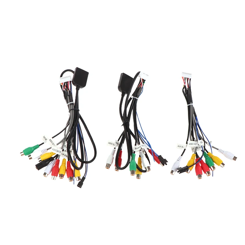 Car Stereo Radio Cable 20 Pin Plug RCA Output AUX Wire Harness Wiring Connector With Fan Header For ZHANGXUN Android Navigation