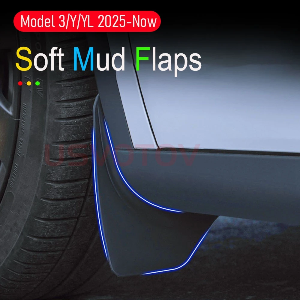 Original Type Mud Flaps for Tesla Model Y Juniper Model 3 YL 2025 2026 Mudflap Guards Wheel Fender MudGuard Travel Accessories
