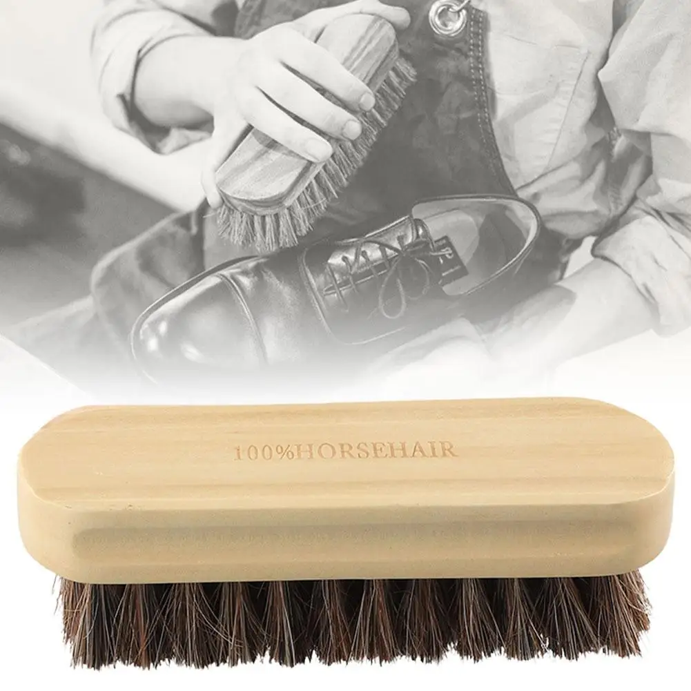 Genuine Horsehair Wooden Brush For Car Detailing Polishing Brush Seat Handle Instrument Panel Roof Cleaning Tool