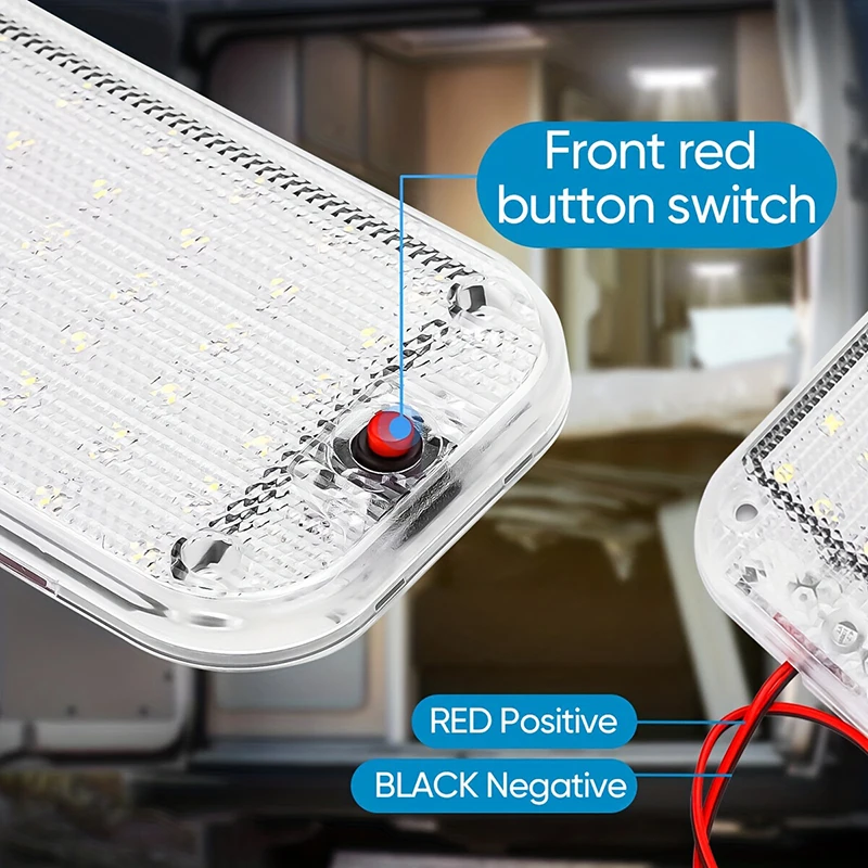 Universal Ceiling Light Bright Car Indoor Lamp With ON/OFF Switch 48LEDs Interior Dome Light For Box Trucks, Campers, Boats, RVs