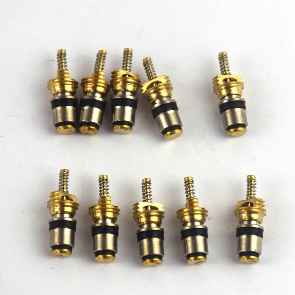 10pcs Car Automotive A/C Air Conditioning Valve Core Brass for Volvo Citroen Fukang Elysee Copper