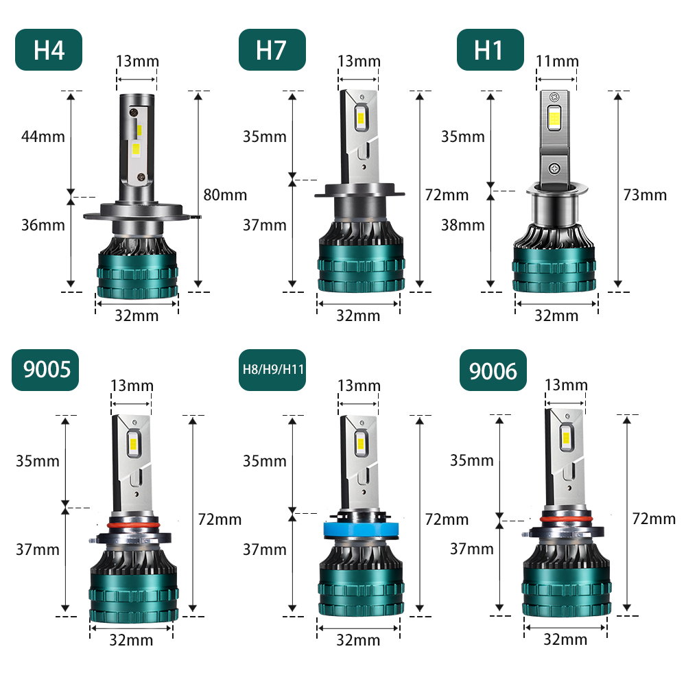 YHKOMS Canbus Car LED Headlight H4 LED H7 LED H8 H9 H11 H1 9005 HB3 9006 HB4 880 881 H13 9007 H16 5202 Auto LED Lamp Fog Bulb