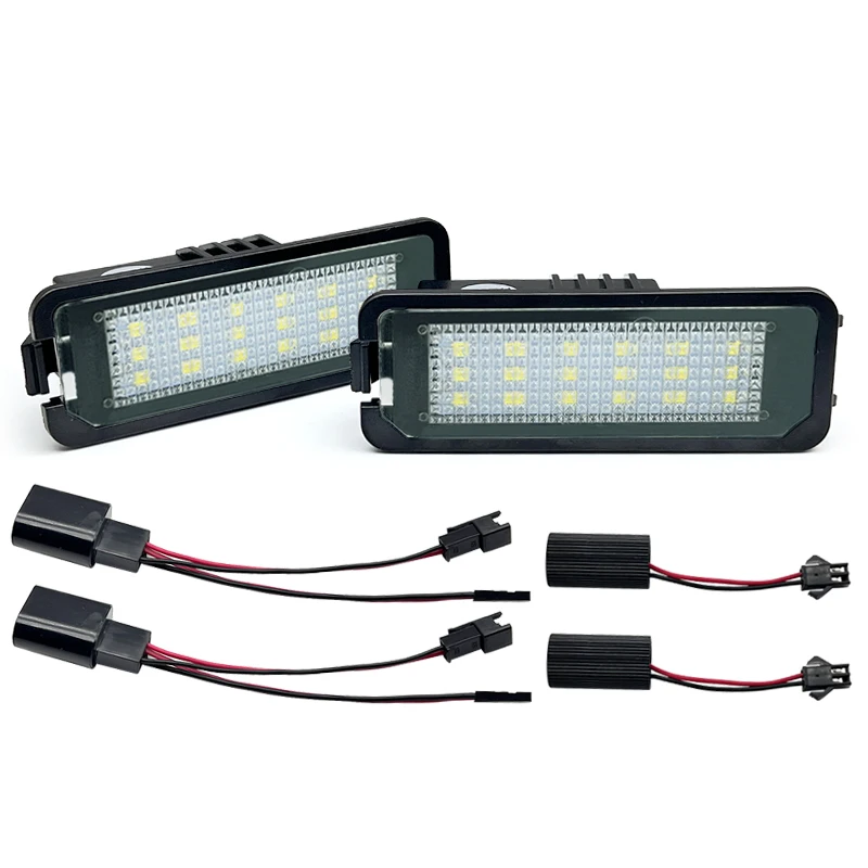 2Pcs For VW Golf 4/5/6/7 Passat Amarok Arteon New Beetle Crafter Crafter Eos White LED Number License Plate Light