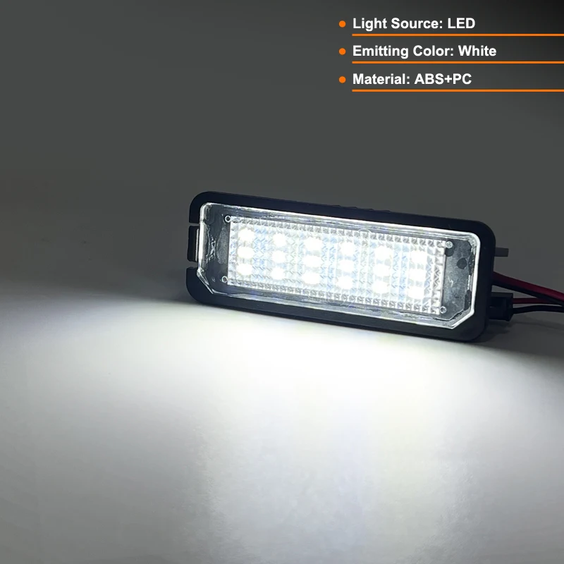 2Pcs For VW Golf 4/5/6/7 Passat Amarok Arteon New Beetle Crafter Crafter Eos White LED Number License Plate Light