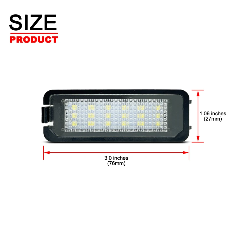 2Pcs For VW Golf 4/5/6/7 Passat Amarok Arteon New Beetle Crafter Crafter Eos White LED Number License Plate Light