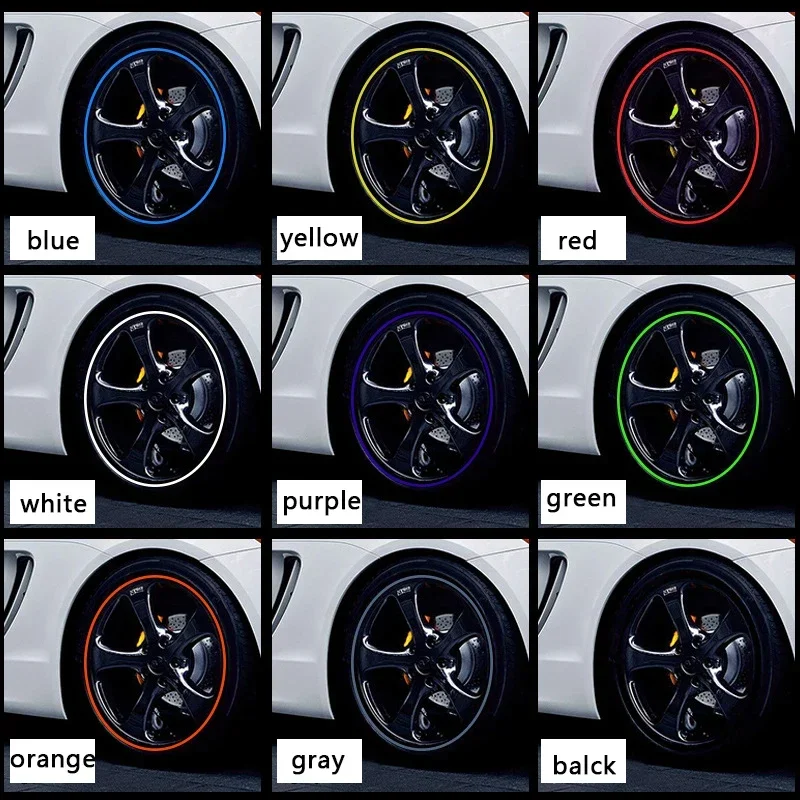 4M/8M Multicolor Xi Car Rim Styling Bright Matte Car Wheels Sticker Tire Protector Wheel Edge Protector Auto Accessories ...