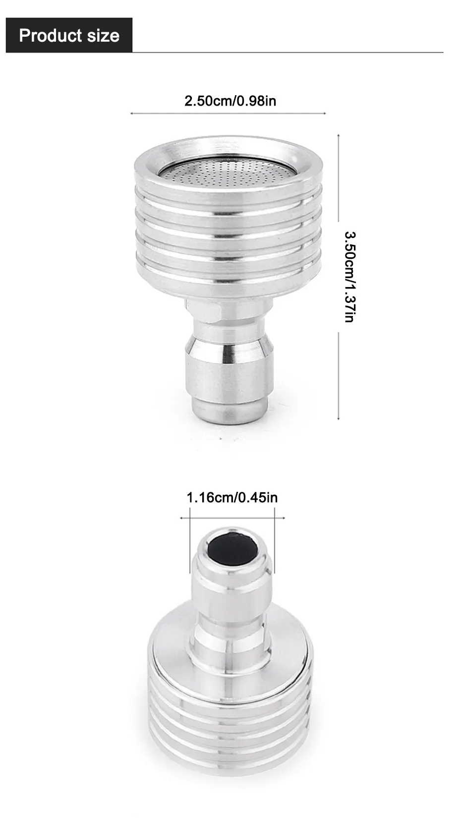 SEAMETAL Stainless Steel Shower Blades High Pressure Water Gun Interface Washing Nozzle 1/4 Quick Connect Car Wash Accessories