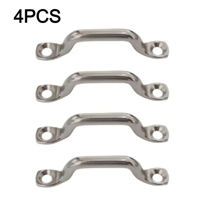 4Pcs 5mm Stainless Steel Wire Eye Strap Boat Marine Tie Down Fender Hook Canopy Engines Accessories 316 Stainless Steel