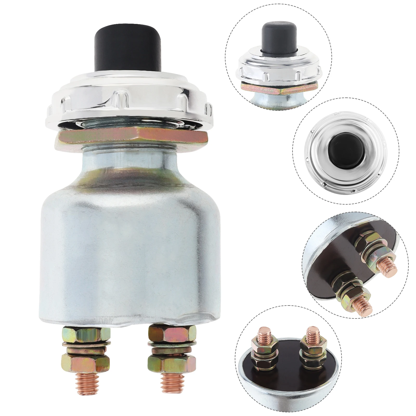12V JK260 Truck Engine Start Push Button Switch, Wear-resistant Ignition Starter Push Button ON-OFF Claxon Horns Accessories