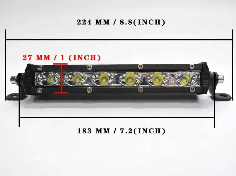 7 Inch LED Light Bar Car Off Road use Moto Work Lamp 30W Slim Single Row Spot Mini Truck Automobile 12V 24V