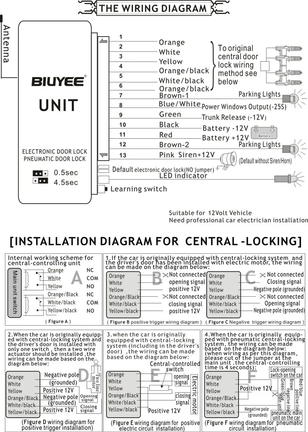 HOT Universal Keyless Entry System Car Alarm Systems Device Auto Remote Control Kit Door Lock Vehicle Central Locking And Unlock