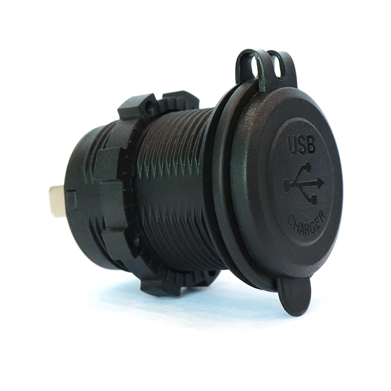 Quick Charge Dual USB Ports Car Charger Waterpoof Fast Charging Socket Power Outlet with LED Light for Motorcycle Car Charge