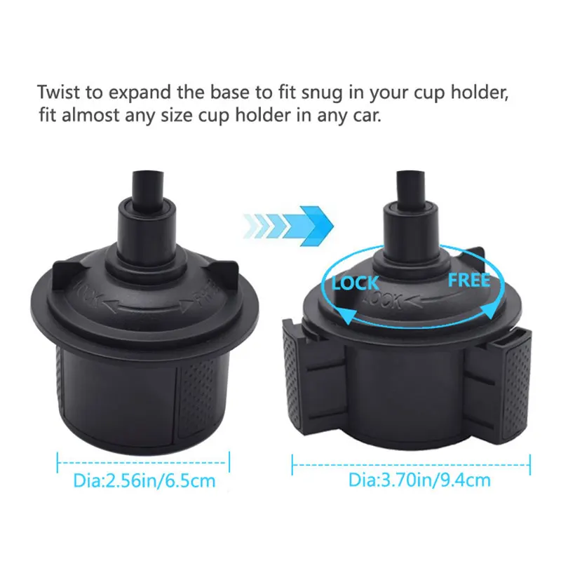 Universal Car Cup Mount Phone Holder Stand Cradle for iPhone 3-7" Cellphone Smartphones GPS
