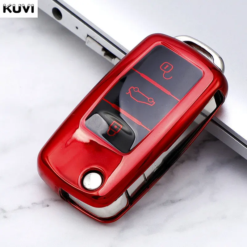 TPU Car Key Case Cover for VW Volkswagen Polo Tiguan Passat B5 B6 B7 Golf 4 5 6 MK6 Jetta Lavida Skoda Octavia Seat Leon Altea