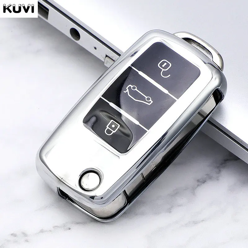 TPU Car Key Case Cover for VW Volkswagen Polo Tiguan Passat B5 B6 B7 Golf 4 5 6 MK6 Jetta Lavida Skoda Octavia Seat Leon Altea