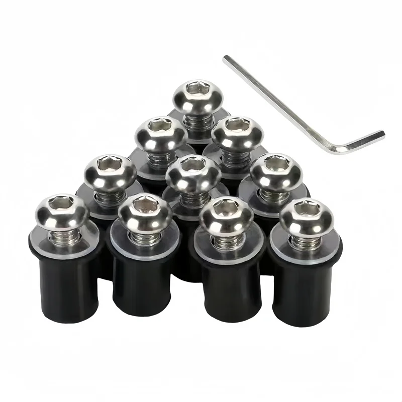5mm 10PCS Motorcycle Windscreen Windshield Bolts Screws Nut Fastener For Suzuki GSXR 600 750 1000 K1 K2 K3 K4 K5 K6 K7 K8 K9 K11
