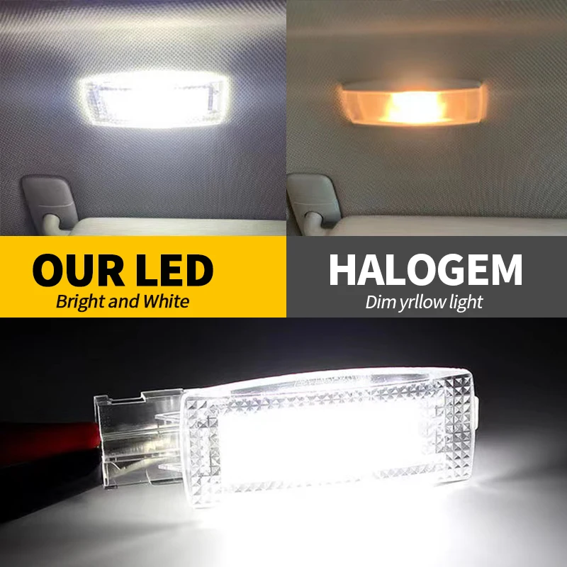 2/10PCS OEM# 1K094710971N For VW Golf 4 5 6 7 Passat B5 B6 B7 Car LED Bulb Interior Sun Visor Vanity Mirror Lamps for Volkswagen