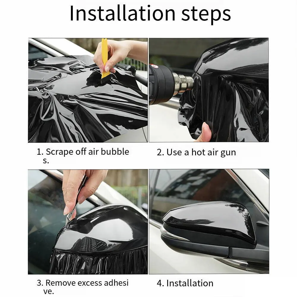 Matte Black Car Wrap Cast Vinyl Film Bubble Free Sticker Auto Motorcycle Body Wraping Film Self-adhesive Vinyl Car Accessories