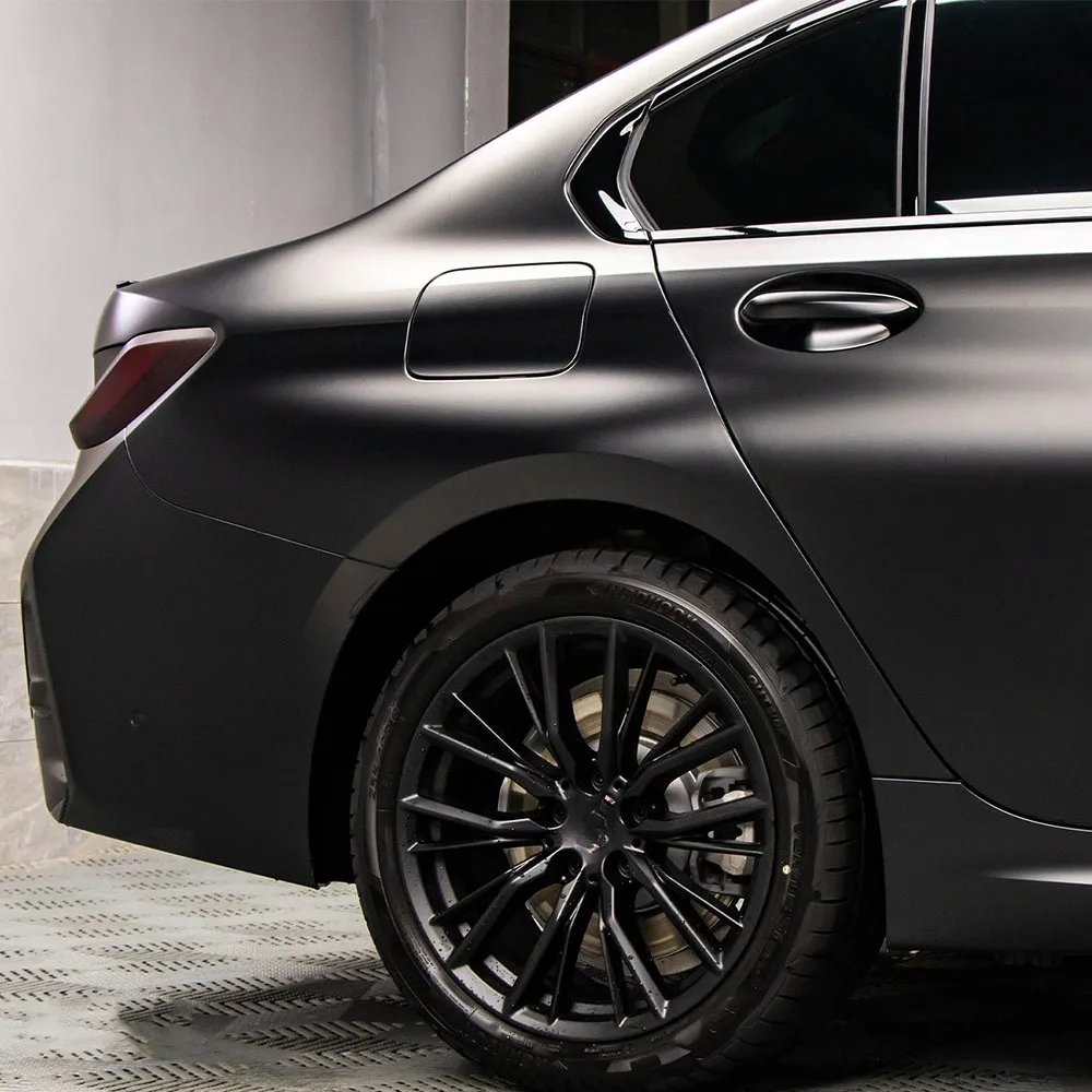 Matte Black Car Wrap Cast Vinyl Film Bubble Free Sticker Auto Motorcycle Body Wraping Film Self-adhesive Vinyl Car Accessories
