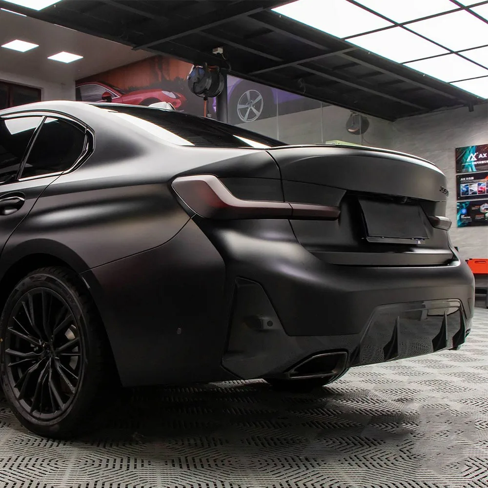 Matte Black Car Wrap Cast Vinyl Film Bubble Free Sticker Auto Motorcycle Body Wraping Film Self-adhesive Vinyl Car Accessories