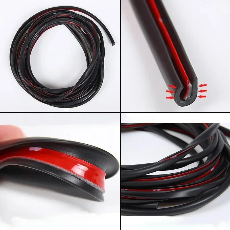 2/5M Car Door Edge Rubber Scratch Protection U Type Protection Strips Anti Collision Rubber Sealing Trim for Car By Protector