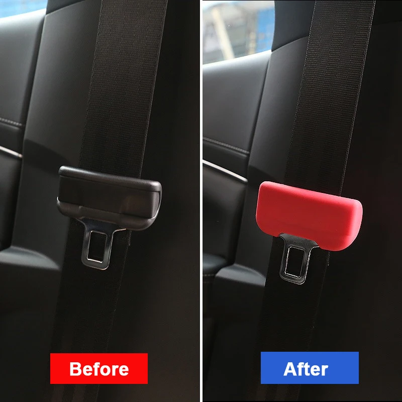 Car Seat Belt Anti Scratch Protector Case for Tesla Model 3 Y 2024 2025 Seatbelt Buckle Cover Soft Silicone Interior Accessories