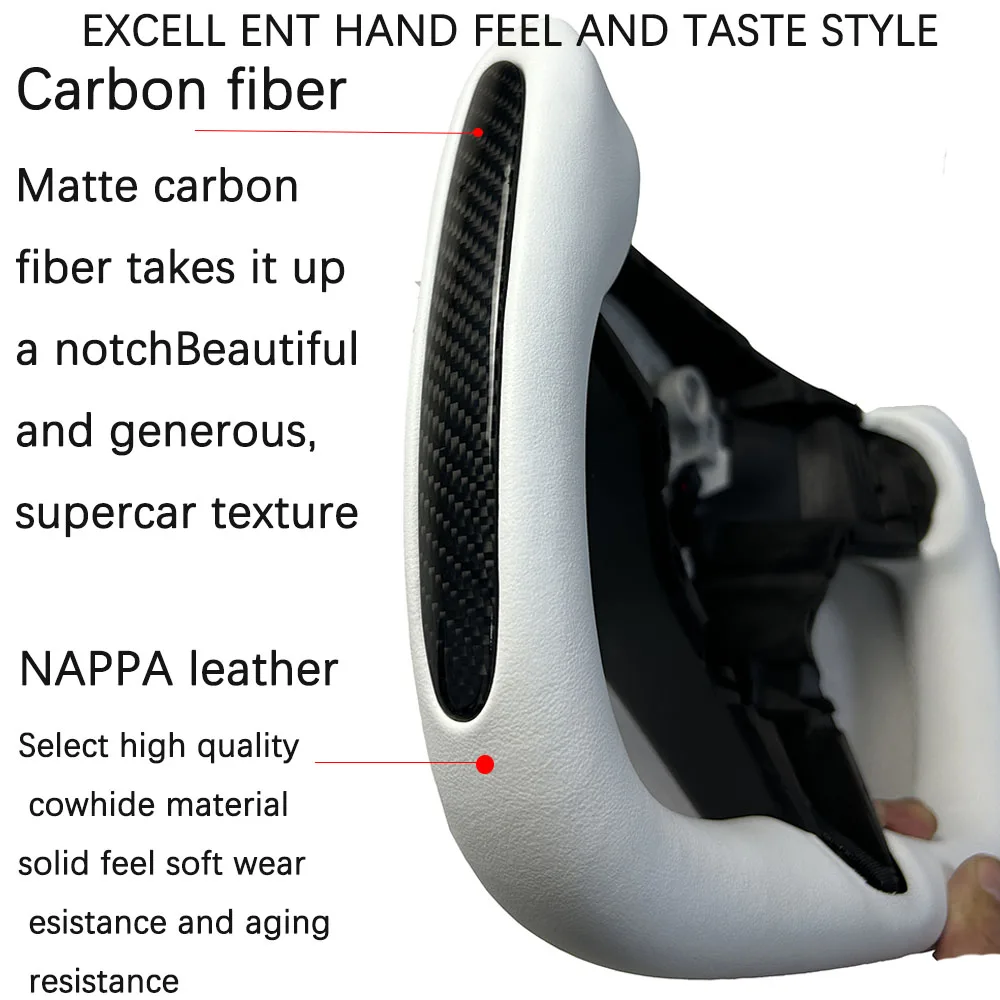  350mm Yoke Handle Steering Wheel With Heating Personalized NAPP Leather Accessories For Tesla Model 3/Y 2018-2022 Y 2022-2024